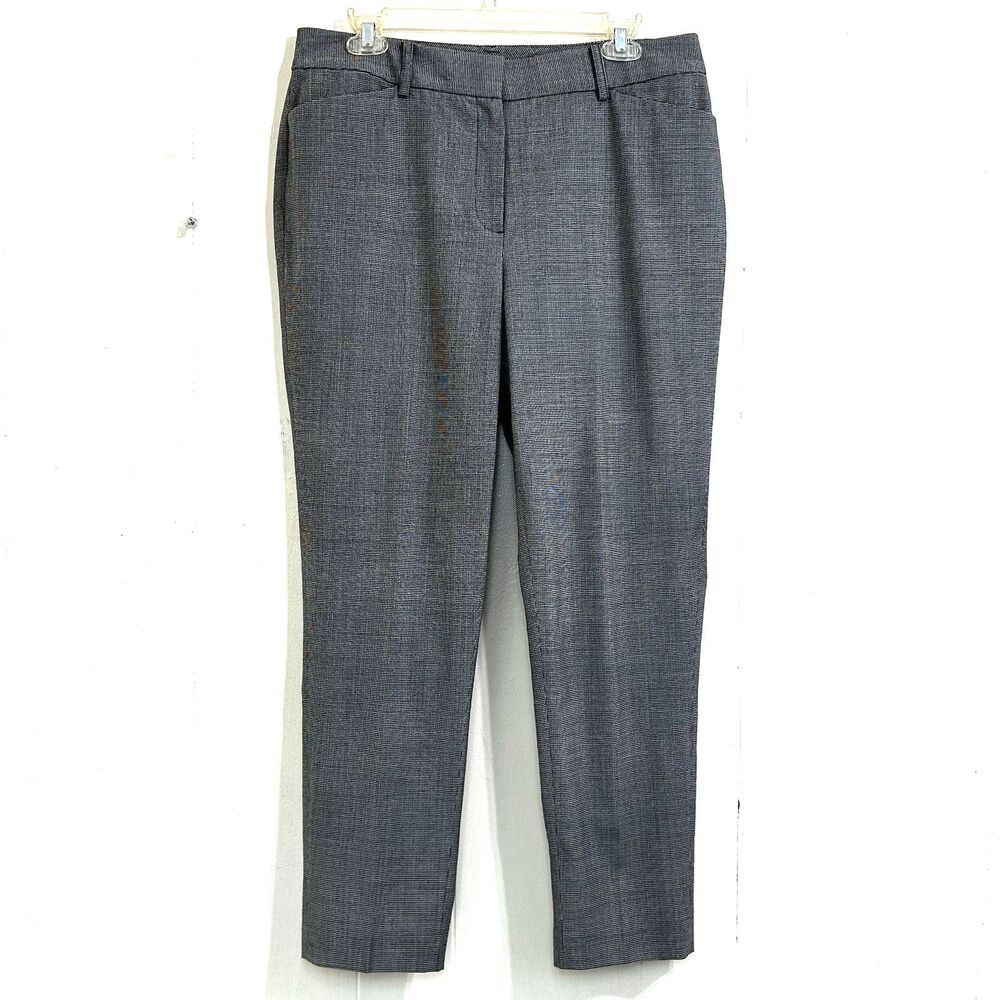 Brooks Brothers Gray Wool Pants Size 12 Petites Straight Dress Pants Houndstooth
